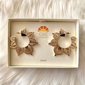 NWIB C&C California Brass Floral Mandala Earrings